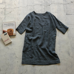 蝙蝠袖連身裙，薩克森藍（藤吉田染） 第7張的照片