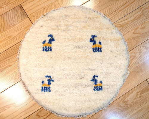 ペルシャ　ギャッベ  ミニマット  41×42   生成　ラクダ ペルシャ ギャッベ ミニマット 41×42 生成 ラクダ