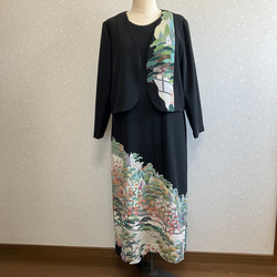 No.149ノースリーブワンピースとボレロ13号L〜L L留袖着物リメイク