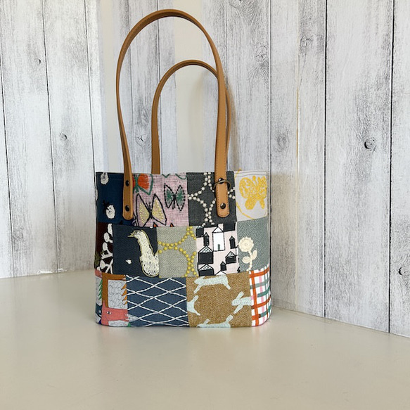 creema限定、ミナペルホネン パッチトートバッグ 3枚目の画像