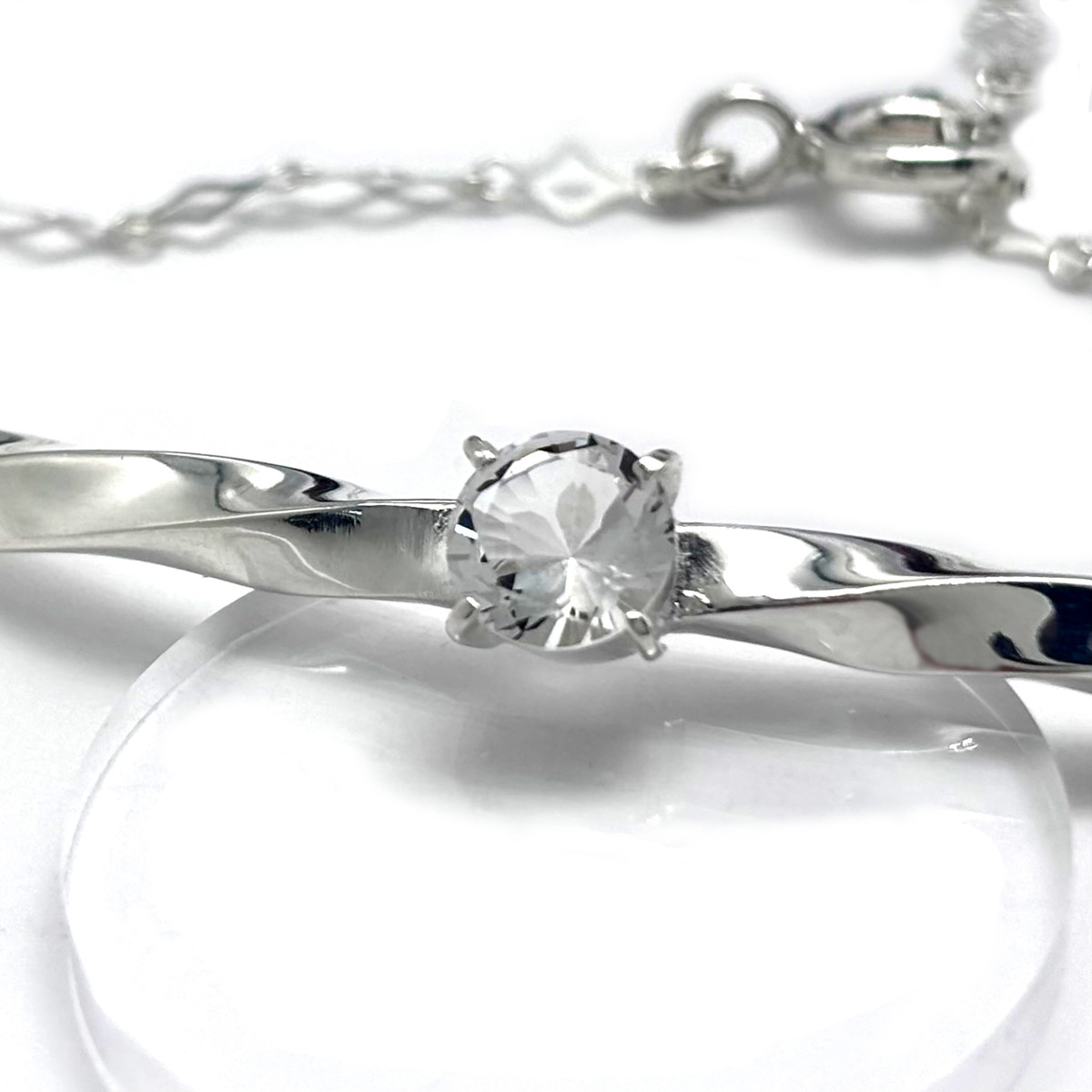 さくらインカット ブレスレット 白水晶/シルバー925/シルバーアクセサリー/和柄/着物