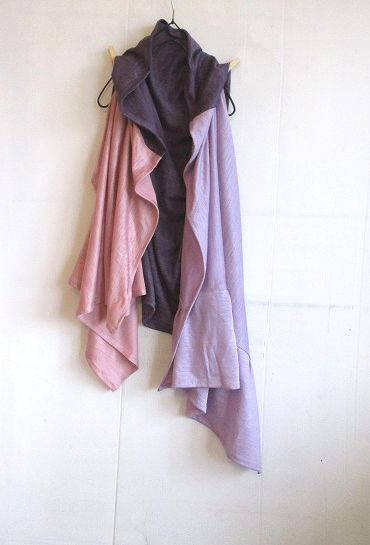 大好評　七変化着回し可能　リネン100％のストールベスト　ポンチョ　ラベンダーパープルピンク１枚限定 10,656円