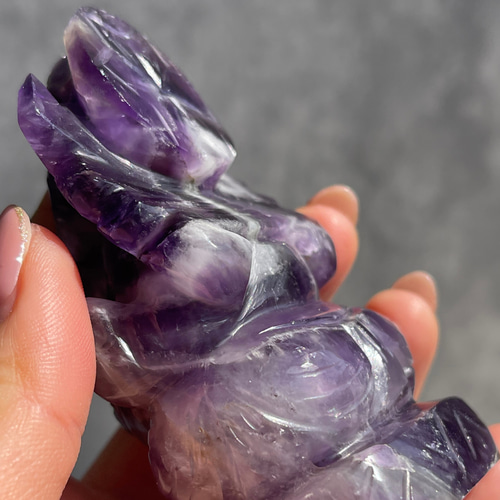 訳あり)【アメジスト（紫水晶）／ガネーシャ】鉱物 天然石 その他