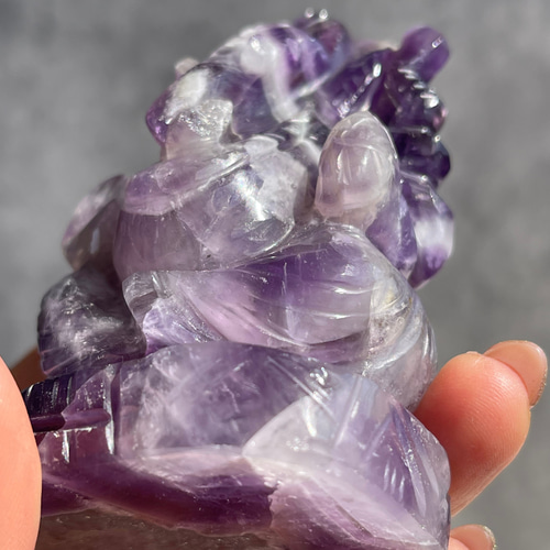 訳あり)【アメジスト（紫水晶）／ガネーシャ】鉱物 天然石 その他