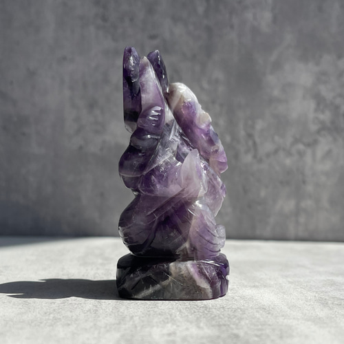 訳あり)【アメジスト（紫水晶）／ガネーシャ】鉱物 天然石 その他