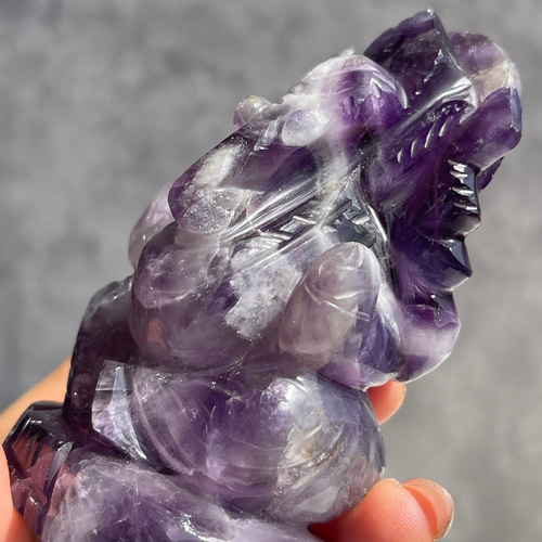 訳あり)【アメジスト（紫水晶）／ガネーシャ】鉱物 天然石 その他