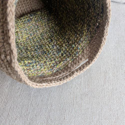 3色*カラフル麻ひもの手編みカゴバッグ（ミニトート） 11枚目の画像