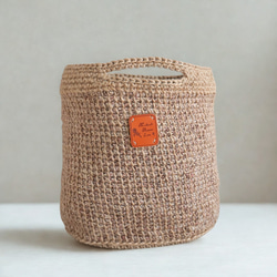 3色*カラフル麻ひもの手編みカゴバッグ（ミニトート） 8枚目の画像