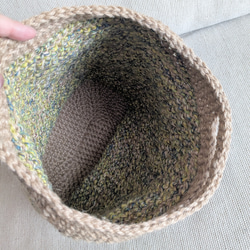 3色*カラフル麻ひもの手編みカゴバッグ（ミニトート） 10枚目の画像