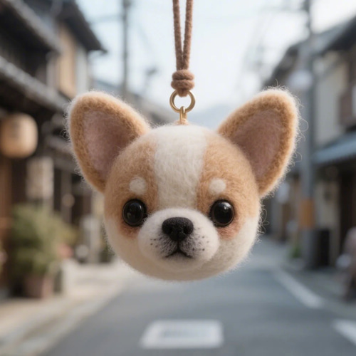 受注制作】羊毛フェルト チワワ 赠物 ペットのキーホルダー バッグ