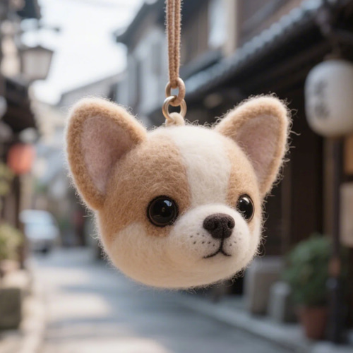 受注制作】羊毛フェルト チワワ 赠物 ペットのキーホルダー バッグ