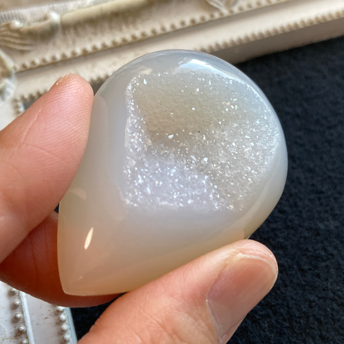 ドゥルージーアゲート ビッグ スター ① ホワイトドゥルージーアゲート＊アゲートドゥルージー 天然石ルース H