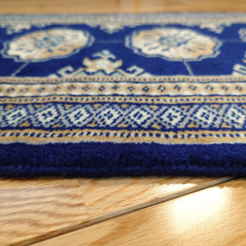 パキスタン絨毯　ハイクオリティー(12/24)　玄関　77×45　青 パキスタン絨毯 ハイクオリティー(12/24) 玄関 77×45 青 【公式通販】