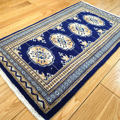 パキスタン絨毯 ハイクオリティ ボハラデザイン 77x45cm 玄関マット