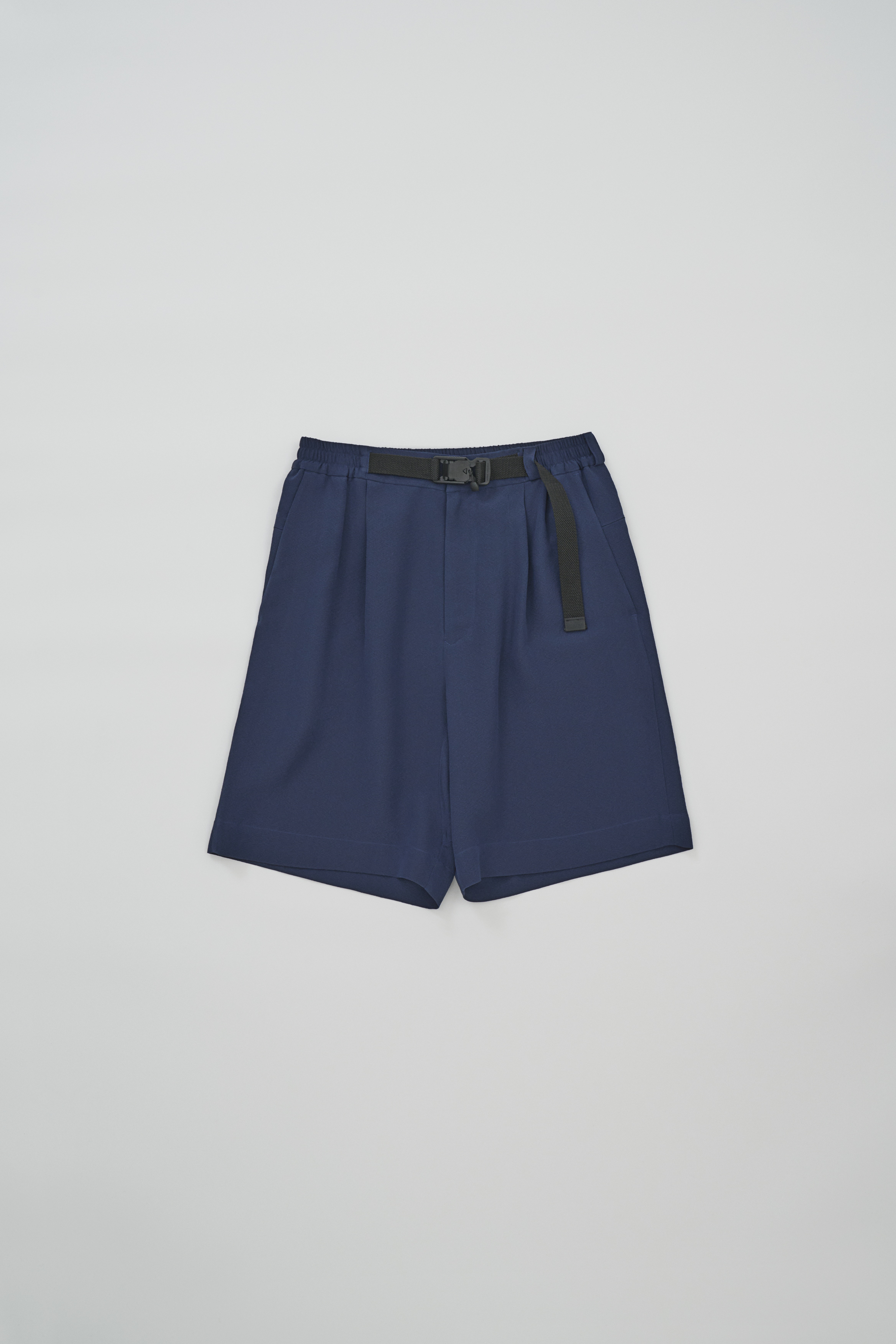 洗える浜ちりめんシルク100%のハーフパンツ「2M,38S｣ﾌﾀﾂｷｻﾝｼﾞｭｳﾊｯﾃ_ブライトネイビー