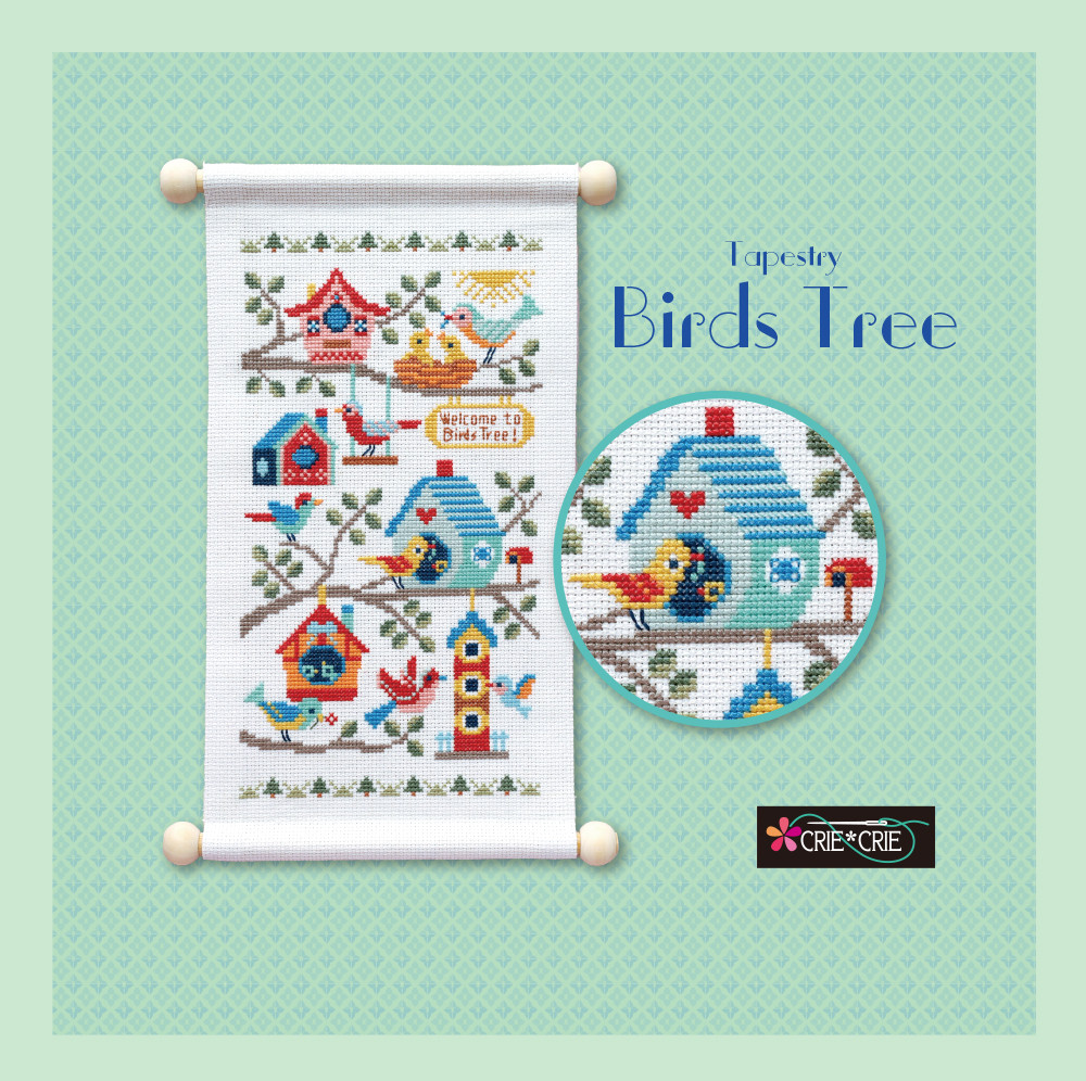 クロスステッチキット♥タペストリー《 Birds Tree 》♥No.793