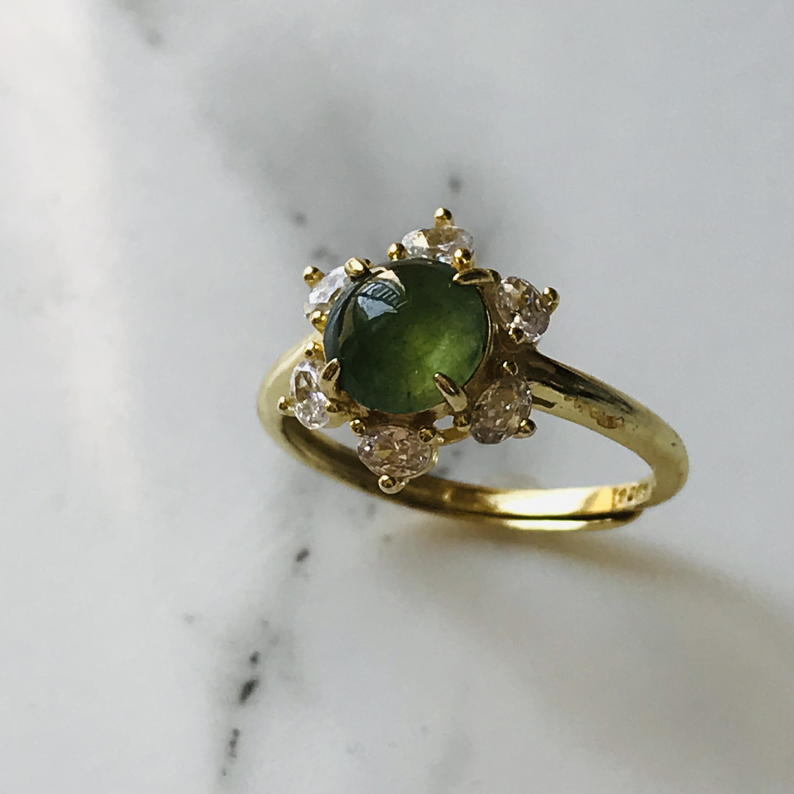 R462-002］ ジェイド JADE ヒスイ 本翡翠 リング 天然石 ミャンマー産