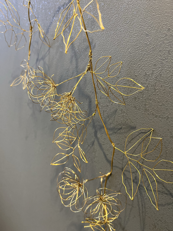 木香薔薇（モッコウバラ）の長いつる　ワイヤーアート　ワイヤークラフト 2枚目の画像