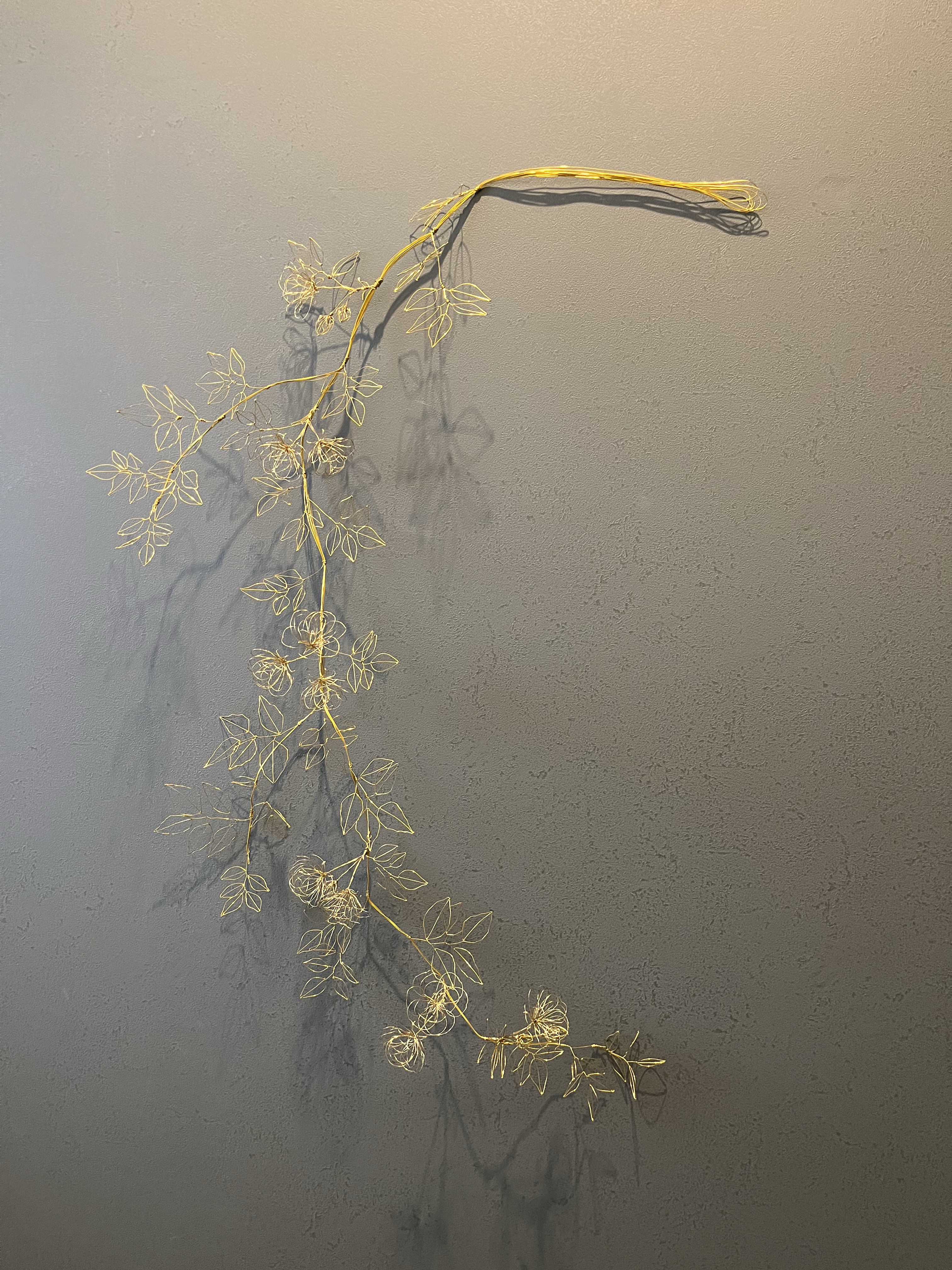 木香薔薇（モッコウバラ）の長いつる　ワイヤーアート　ワイヤークラフト