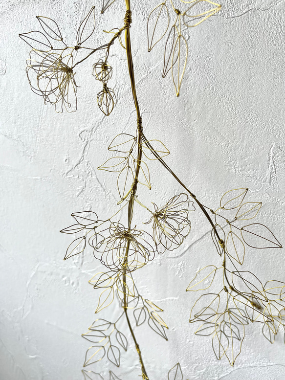 木香薔薇（モッコウバラ）の長いつる　ワイヤーアート　ワイヤークラフト 5枚目の画像