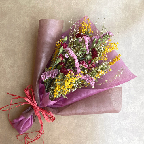 ミモザ　リース　ドライフラワー　母の日　スワッグ　ブーケ　花束 数量限定【フラワーギフト・母の日・父の日】カーネーションとミモザの