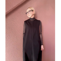 RATA❤️2色有❤️M＆L❤️型崩れしにくい高収縮のメローシアートップス❤️ブラック＆ホワイトドット 6枚目の画像