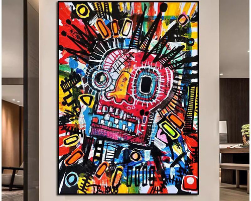 No.256超絶特大サイズ！　キャンバスアート　インテリア絵画　アートポスター バスキア Basquiat 特大 ポスター 135x100cm 海外 アート