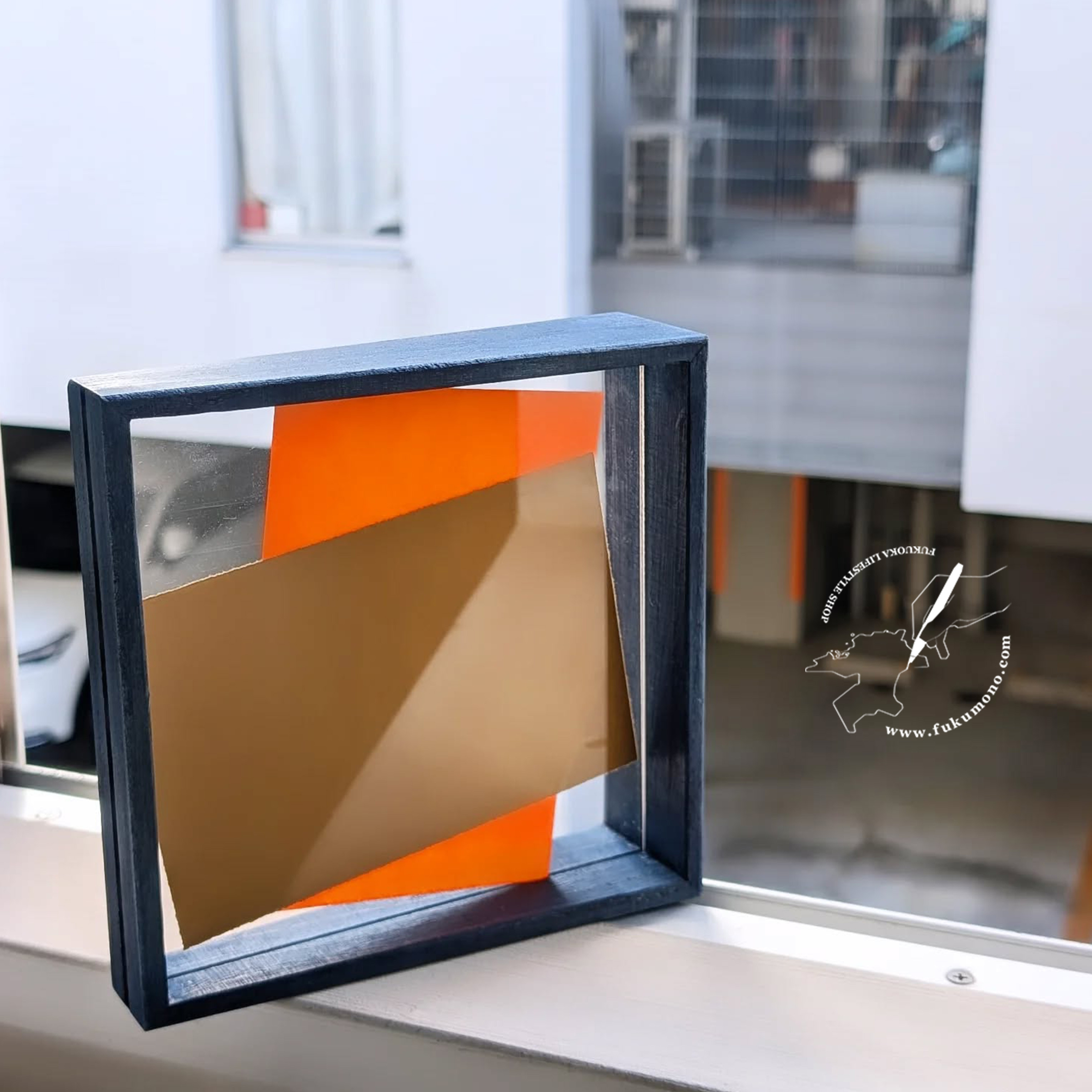 桐のフォトフレーム / 紺