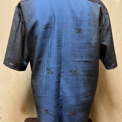 かりゆしウェア　メンズ  黒絣柄　 3L （沖縄、琉球、紅型柄、アロハ）No.153 3枚目の画像