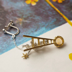 【受注制作】星をならべるねこのピアス・イヤリング 4枚目の画像