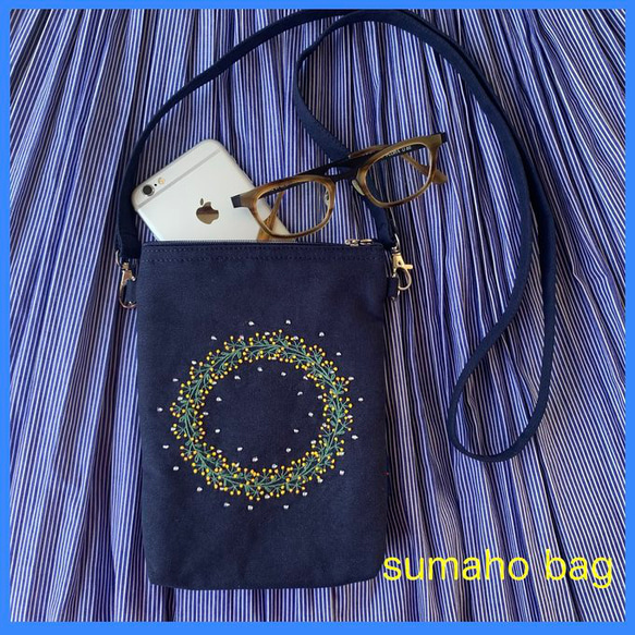 【新作】ミモザのスマホバッグ 1枚目の画像