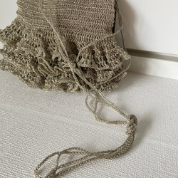 キラキララメ糸「あたかも」で編んだチュチュバッグ　＊受注製作＊　パーティーバッグ ミニバッグ 7枚目の画像
