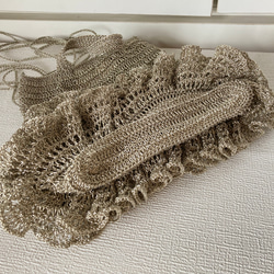 キラキララメ糸「あたかも」で編んだチュチュバッグ　＊受注製作＊　パーティーバッグ ミニバッグ 4枚目の画像