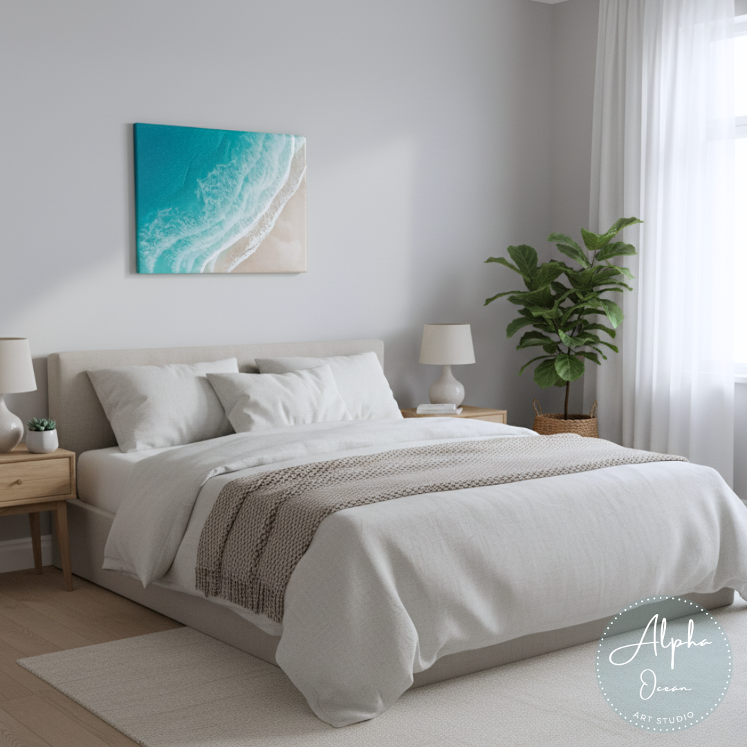 【受注制作品】A2サイズ 木製パネル オーシャンレジンアート