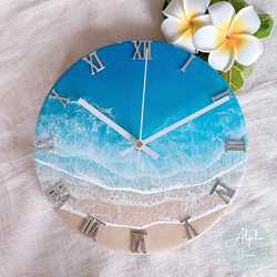 ハンドメイドレジン置き時計　アート作品　ラメ入り　おしゃれ　プレゼント ハンドメイドレジン置き時計 アート作品 ラメ入り おしゃれ