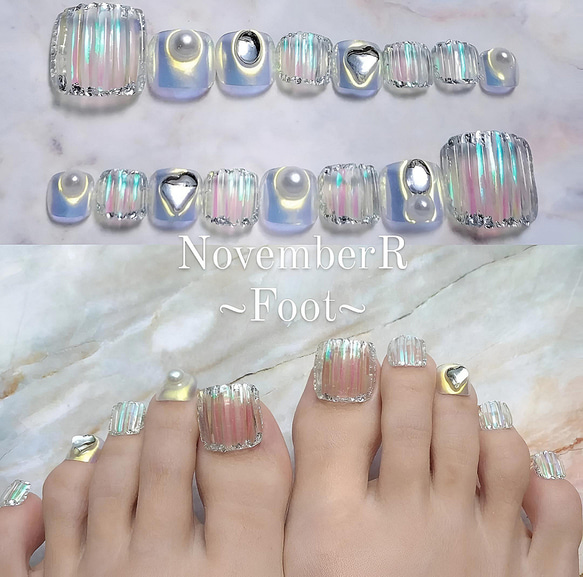 【フットネイル】ふわふわニュアンス フットネイルチップ フットネイル マット ニュアンス グレージュp63 - Ruru nail