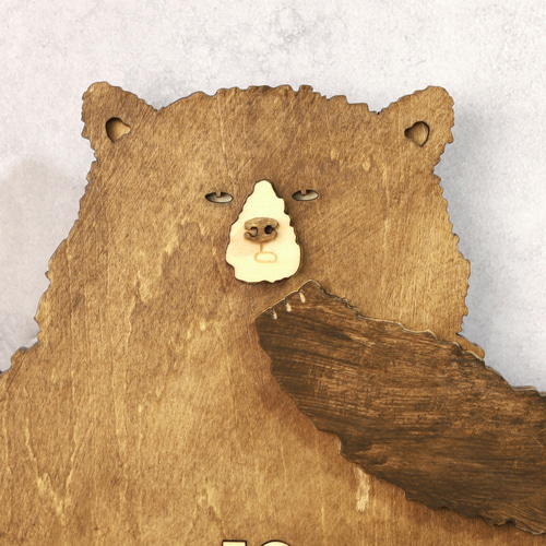 冬眠から起きる月を間違えたクマの時計 木製 掛け時計 掛け時計