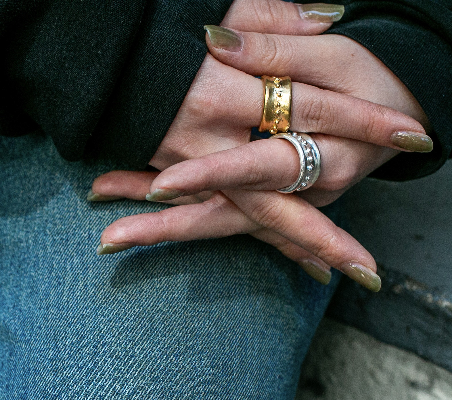 uneven dots ring ドットボリュームリング/送料無料