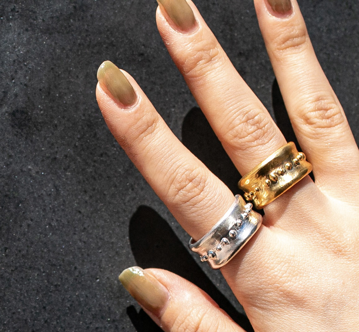 uneven dots ring ドットボリュームリング/送料無料