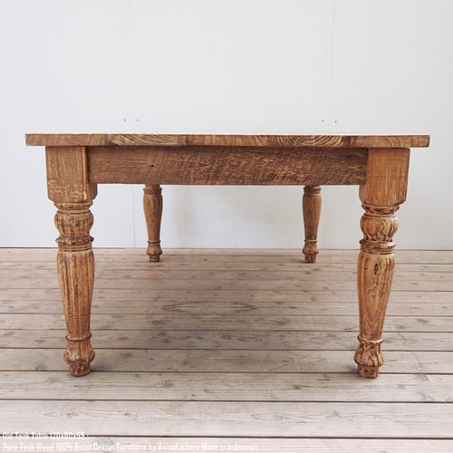 オールドチーク材 ダイニングテーブル 120cm × 90cm × 74cm オールドチーク テーブル 幅120cm × 奥行70cm × 高さ73cm 無垢材