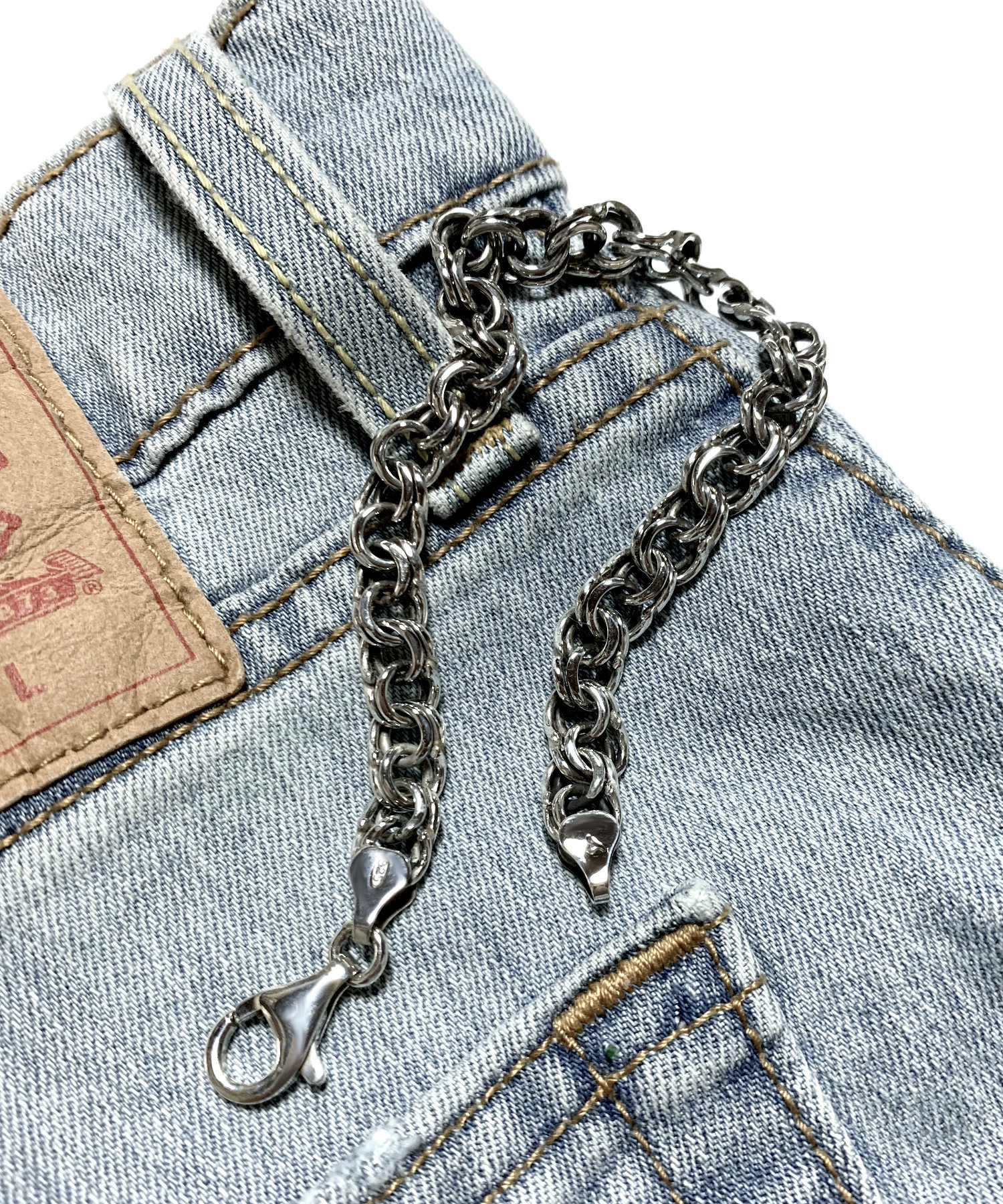 シルバーブレスレット/ビスマルクチェーン/2025秋バージョンは金具が大きくなりました/一本でさまになる存在感