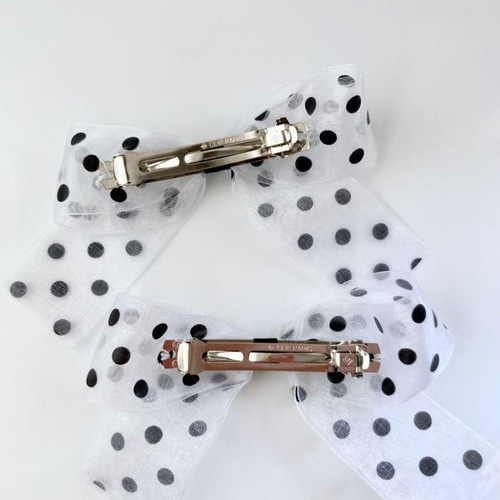 Lele Sadoughi ヘアーアクセサリー バレッタ リボン ドット 水玉 8c9c5c62c25046f30f6e16f76bf329