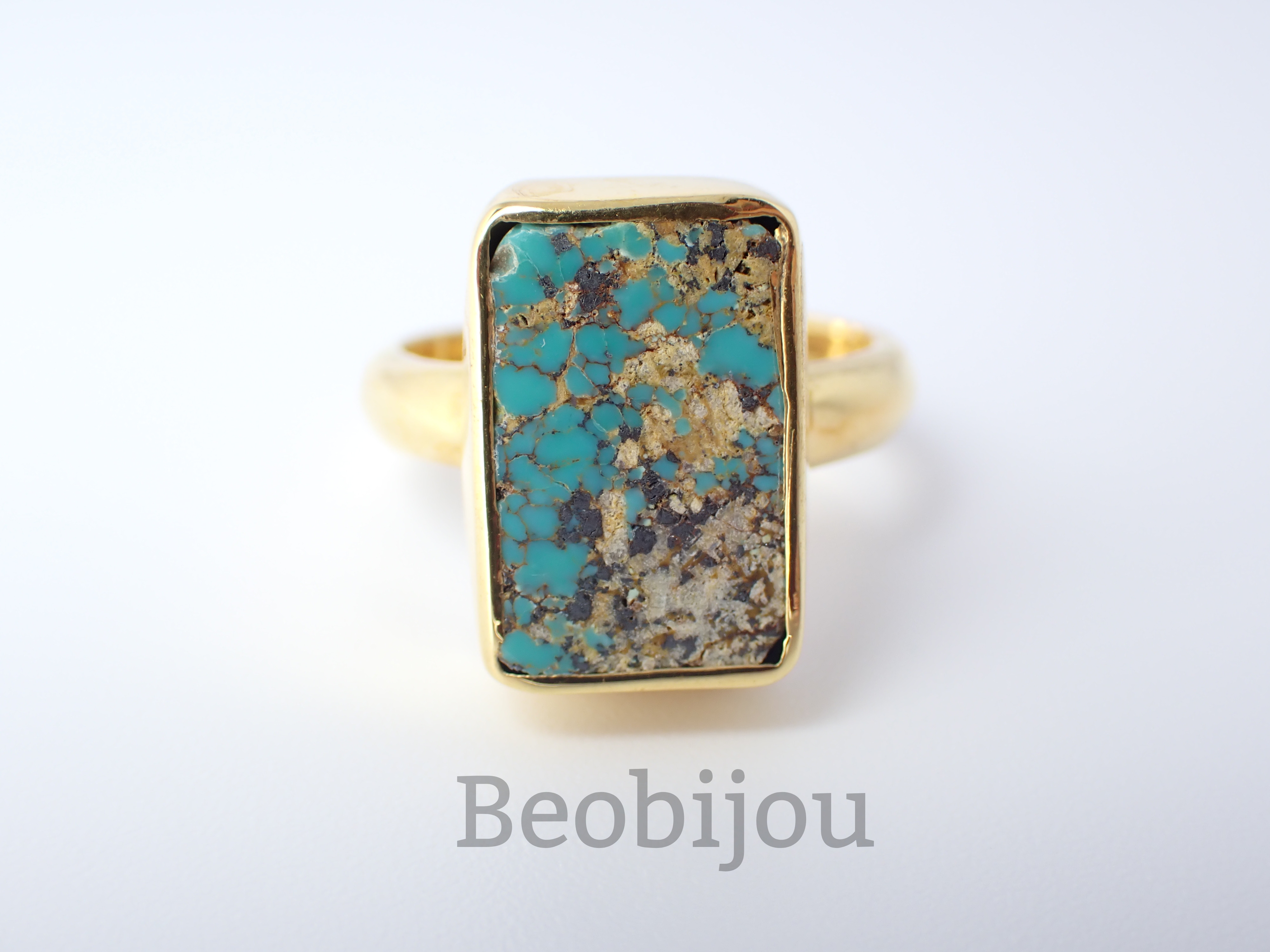 最新作★「ターコイズ」の世界でひとつの天然石リング