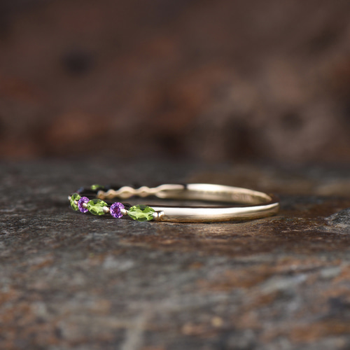 天然アメジストリング 手摺り天然アメジストの指輪 | iichi 日々の暮らしを心地よく