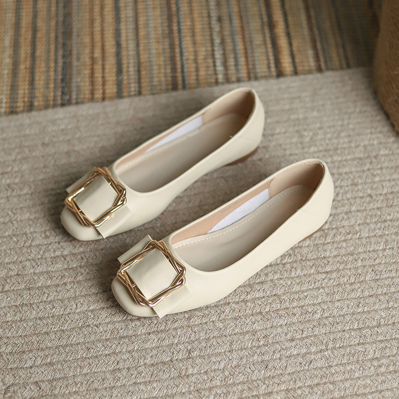 2025新型セクシー太ヒール靴女性浅口真皮軟底角ドリル靴中とメアリージェン靴女性