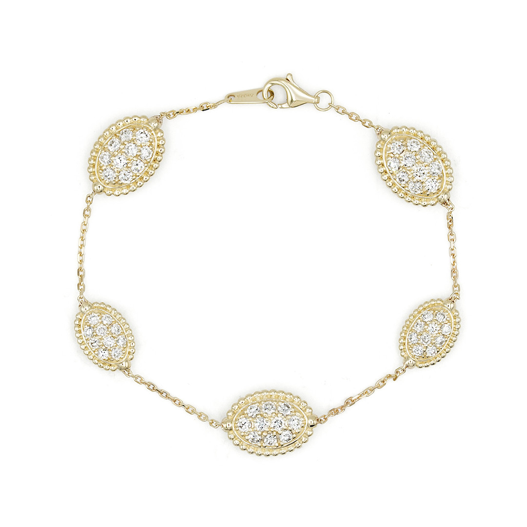 オーバルパヴェチェーンブレスレット J-N250327（4週間発送）