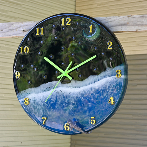 掛け時計　起き時計　海レジン　波レジン 人気シリーズ 海レジン 波レジン 壁掛け時計