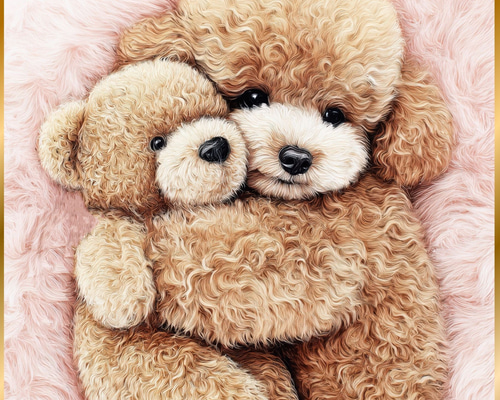 期間限定☆超特価　有名作家作　テディベア　創作人形　犬　アートドール くまのぬいぐるみ - トイプードル犬】テディーベア・teddy bear