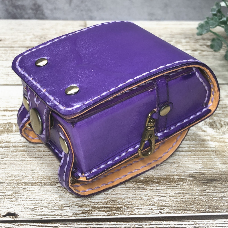 本革製ミニランドセルのバッグチャーム　　　　紫色