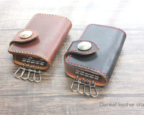 昭南サドルレザー使用】4連コンチョキーケース（5セントコインコンチョ
